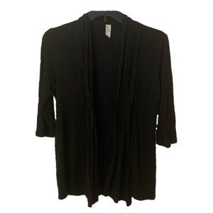 Oatt USA Black Open Cardigan With Ruching Detail